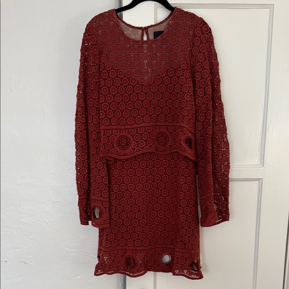Burnt Orange Lace Dress